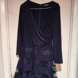 Lauren Ralph Lauren Tulle Trim Dress